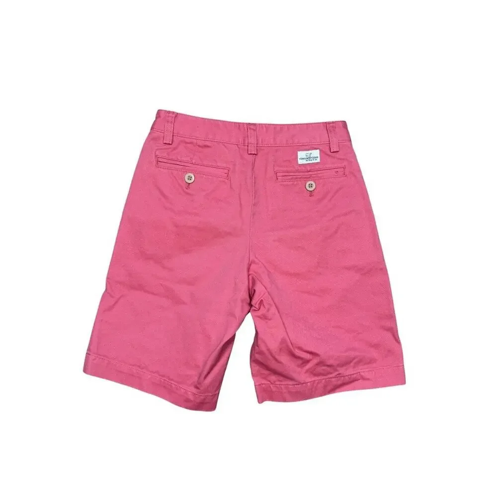 Vineyard Vines Coral Pink Red Twill Chino Shorts Size 8